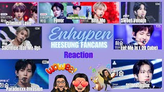 Enhypen: Heeseung Fancams | Sweet Venom, Criminal Love, Bite Me, and more | Reaction