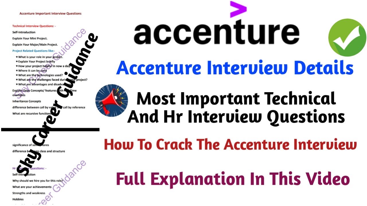 Accenture Most Important Interview Questions || How To Crack Accenture ...