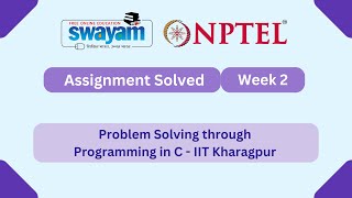 Problem Solving Through Programming In C Week 2 || NPTEL ANSWERS 2026 #nptel #nptel2026 #myswayam