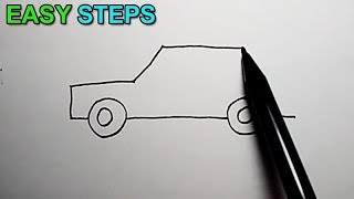 SIMPLEST WAY on How to draw a car | Easy Drawing