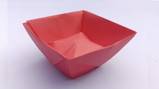 How to Make a Paper Bowl - Easy Origami Bowl instructions crafts