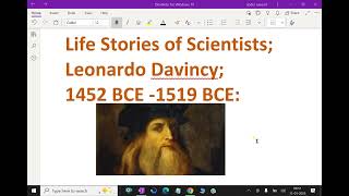 Life Stories of Scientists; Leonardo Davincy;1452 BCE -1519 BCE : - 10. #LeonardoDavincy #artist