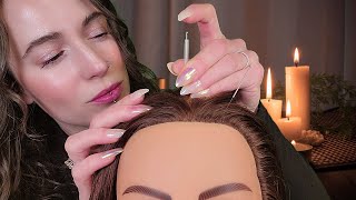 ASMR - Scalp Treatment For Headache Relief - Acupuncture, Massage, Scalp Scratching