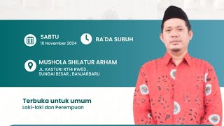 GENERASI RABANI, Ust.Imam Safi'i, Sabtu 14 Jumadil awwal 1446 H