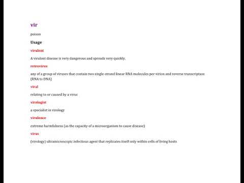 What does the root Vir mean?