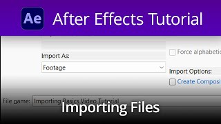 After Effects Tutorial - Importing Basics