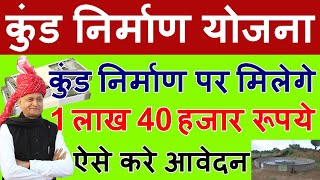 राजस्थान कुंड निर्माण योजना आवेदन फॉर्म Rajasthan Kund Nirmaan Yojana Apply Form, कुंड निर्माण योजना