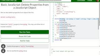Basic JavaScript Delete Properties from a JavaScript Object free code camp Dani