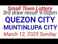 STL - QUEZON CITY,MUNTINLUPA CITY March 12, 2023 3RD DRAW RESULT