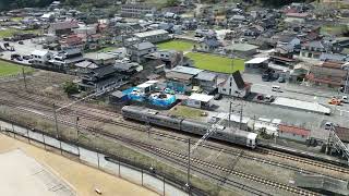 ドローン空撮　石蟹駅付近　やくも