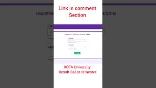 Kota University ba1st semester result declared Kota University ba1st semester का result #uokresult