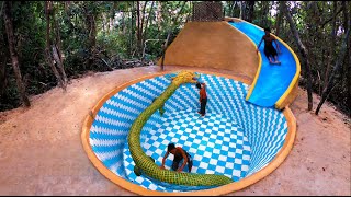 [ Full Video ] Building Water Slide To Underground Dragon Swimming Pool