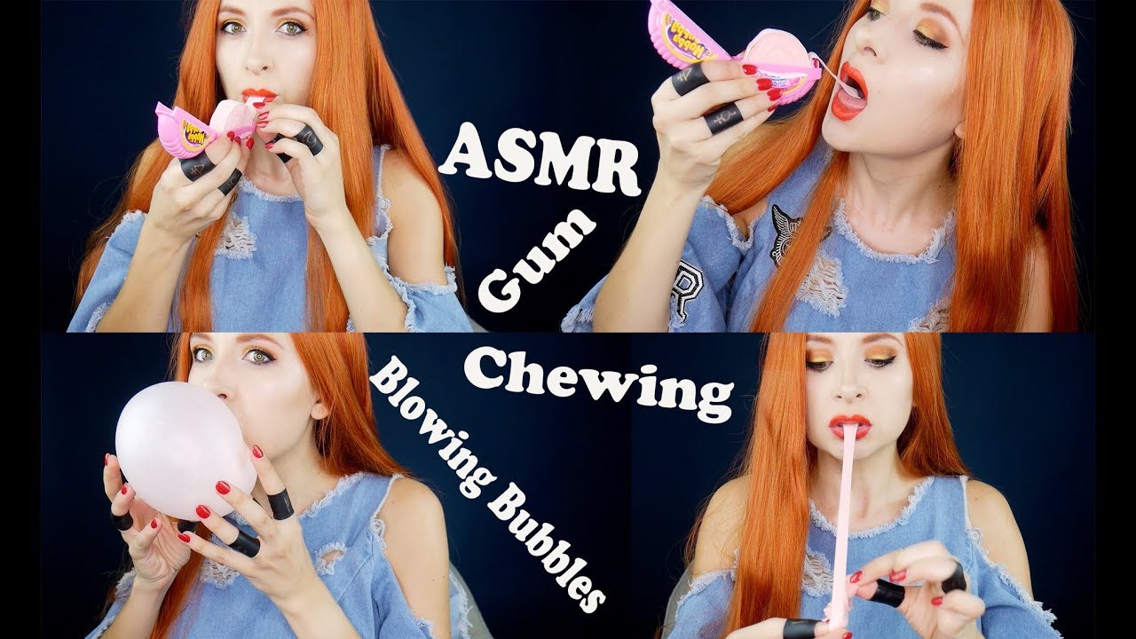 ASMR Gum Chewing. Blowing Bubbles - YouTube