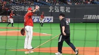 ＜2019.7.4西武戦＞中田翔\u0026清宮幸太郎\u0026西川遥輝らの試合前ファースト周辺練習風景