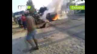Imagens exclusivas mostram carro em chamas após acidente em Vila Nova de Sande