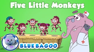 Five Little Monkeys  |  Count to Five Song  |  Blue Bagoo - English Kids Songs & Nursery Rhymes