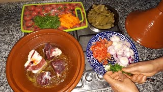 طاجين اللحم بالخضر صحي بطريقة سهلة tajine marocain