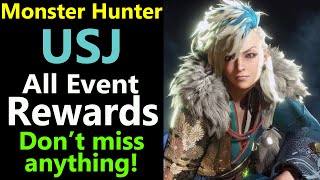 MHW: MR USJ Event Quests Rewards | Layered Designs | True Critical Element Armor | LS + Bow Weapons