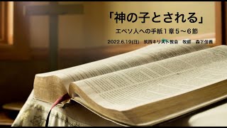 エペソ書連続講解説教 第4回「神の子とされる」エペソ人への手紙１章５〜６節（2022.6.19）