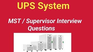 UPS system On interview questions part 1 || UPS system