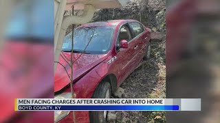 Two arrested after pursuit ends with car crash into Boyd County house