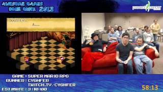 Super Mario RPG Speed Run in 2:57:04 by Cyghfer (AGDQ 2013) Super NES