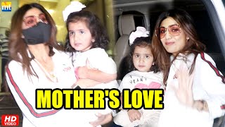 Shilpa Shetty takes her daughter Samisha into the Car and then waves hands to Paps