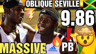 OBLIQUE SEVILLE SET THE NATIONAL STADIUM ON FIRE 🤯 SPANKING NEW PB 9.86🔥 | JUBILEE SERIES 2022 #100m