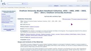 Using Chatham Finding Aids