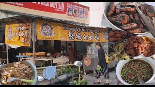 槟城早市经济杂菜饭粥必吃猪肉丸便宜好吃早餐 Penang food economy mixed rice porridge breakfast