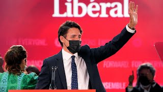 Trudeau says that he's been given a clear mandate by Canadians after winning another minority