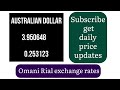 Omani rial exchange rates 11 August 2024