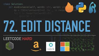 LeetCode 72. Edit Distance | Bottom Up DP | Python 3 | for Coding Interviews