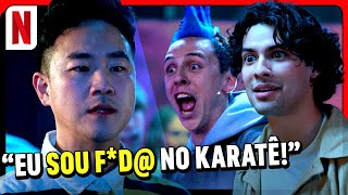 Miguel e Falcão BATEM no valentão no meio da festa | Cobra Kai | Netflix Brasil