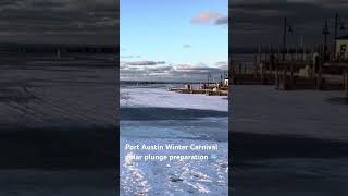 Port Austin, Michigan Docks + PONDR Sauna for the 2025 winter carnival #sauna #saunalife