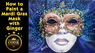How to Paint a Mardi Gras Mask with Acrylic Paints for Beginners by Ginger Cook