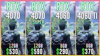 RTX 4070 vs RTX 4070 SUPER vs RTX 4060 vs RTX 4060 TI - Test in 20 Games