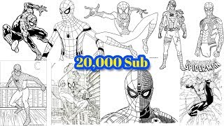 SPIDER-MAN Special Pages Coloring For 20,000 Subscribers | Ultra Speed 37 Spider-Man Coloring Pages