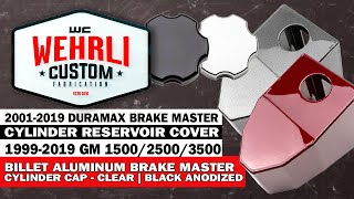 WCFab Duramax Brake Master Cylinder Reservoir Cover and Billet Cap