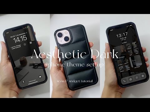 iOS16 Aesthetic Dark Theme Customization Transparent Clock Widget Tutorial