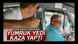 Denizli’de bir minibüs şoförü, Yolcudan yediği yumruk Sonucu Kaza Yaptı