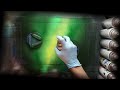 green nebula spray paint art asmr full