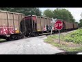 csx 3445 empty coal train leaving the cross st stephen sc