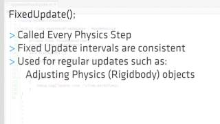 Update and FixedUpdate - Unity Official Tutorials