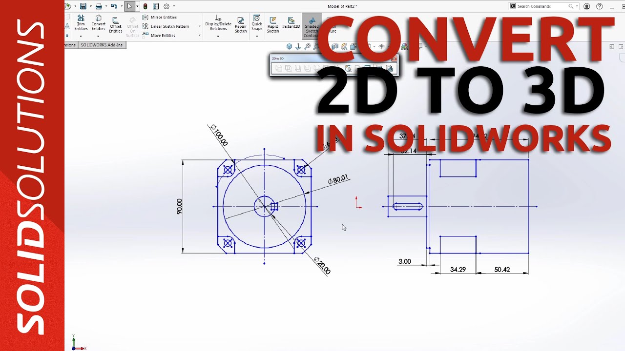 Converting 2D To 3D In SOLIDWORKS - YouTube