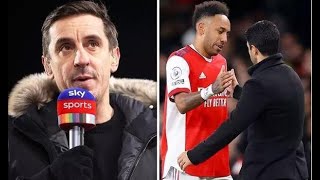 Gary Neville sends firm message to Arsenal chiefs over Arteta vs Aubameyang 'b@ttle'