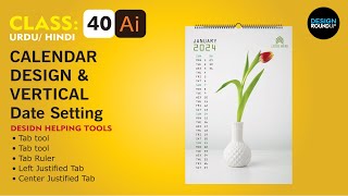 Create a Vertical  Calendar Design 2024 || illustrator Tutorials