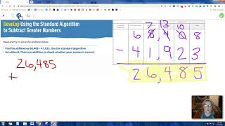 Develop subtraction using the standard algorithm to subtract greater numbers with Ms. Altenhofen