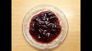 Cherry jam with fruit pieces , simple and easy