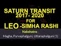 SATURN (SHANI) TRANSIT 2017- 2020 IN SAGITTARIUS, EFFECTS FOR LEO (SIMHA RASHI) MOON SIGN